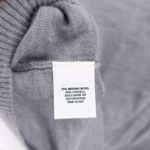 JOHNNIE-O Baron Merino Wool Blend 1/4 Zip Sweater Light Gray Heather Pullover XL - Picture 6 of 7